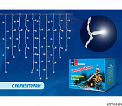 Гирлянда LED, бахрома,IP67, синий,3,0м х 0,7м, эф.мерц, белый пр, 200LED ULD-B3010/200TWK BLUE
