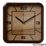 Часы настенные 2223-011 квадрат корпус коричневый Классика 22*22см Рубин