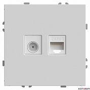 Розетка механизм 1п TV + информационная белый фарфор RST00-5106-01 Эмили soft touch