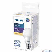 Лампа  E27  LED    7W  6500К  А60  FR  500Lm  220V  Bilb  Philips 639679