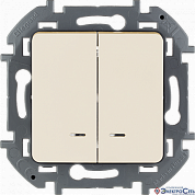 Выключатель механизм 2кл слоновая кость c подсветкой INSPIRIA