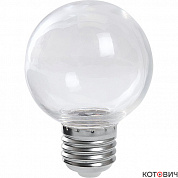 Лампа  для белт-лайт  E27  LED   3W  2700K  230V  G60 LB-371 прозрачная Feron