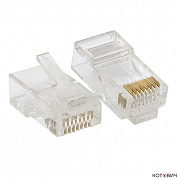 Разъем коннектор RJ-45 TERACOM PRO неэкран. 8P8C 30мкд Cat.6 универс.EKF
